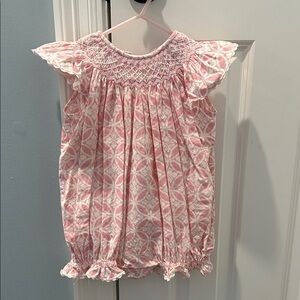 Pink and White Smocked Bubble